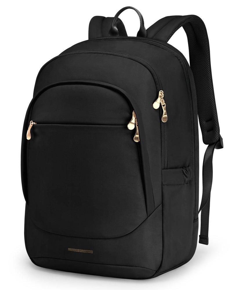 LIGHT FLIGHT Travel Laptop Backpack for 17.3" laptop, Carry on Backpack with USB Charging Hole, Water Resistant College Bookbag, Large Capacity Computer Backpacks for Work, Black - Image 1