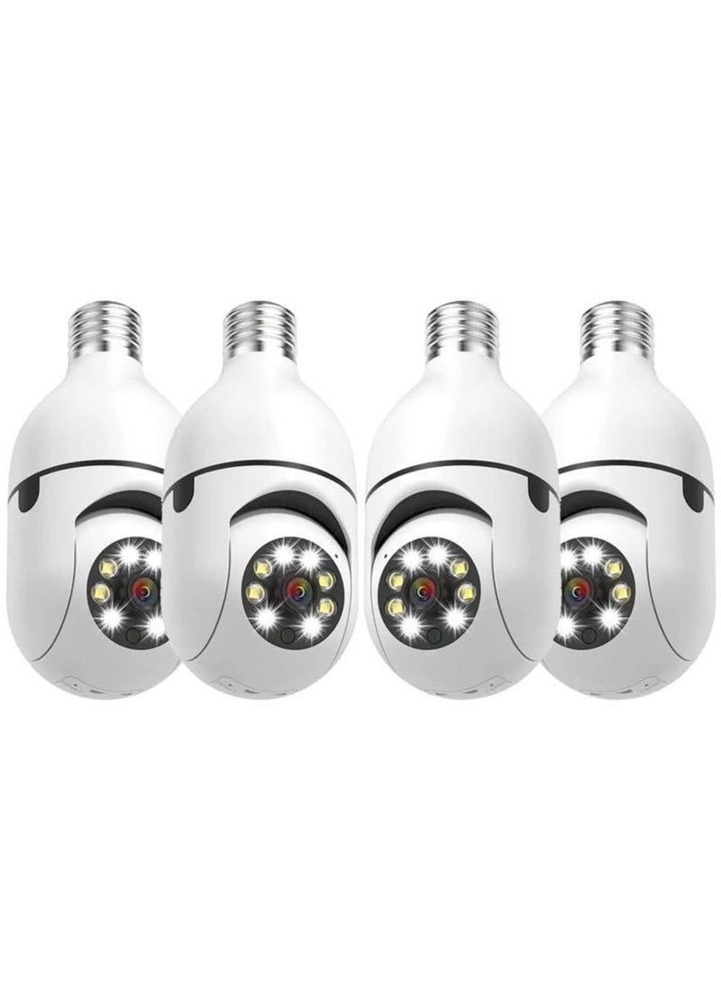 ELTRAZONE 4Pack HD 1080P Wireless Light-Bulb Security Camera, Work with 2.4ghz&5ghz WiFi, Motion Auto Tracking, 2 Way Audio, Spotlight Night Vision, E27 Screw-in CCTV Camera (4pcs)  - Image 1