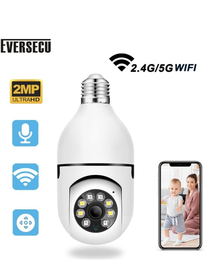 ELTRAZONE 4Pack HD 1080P Wireless Light-Bulb Security Camera, Work with 2.4ghz&5ghz WiFi, Motion Auto Tracking, 2 Way Audio, Spotlight Night Vision, E27 Screw-in CCTV Camera (4pcs)  - Image 2