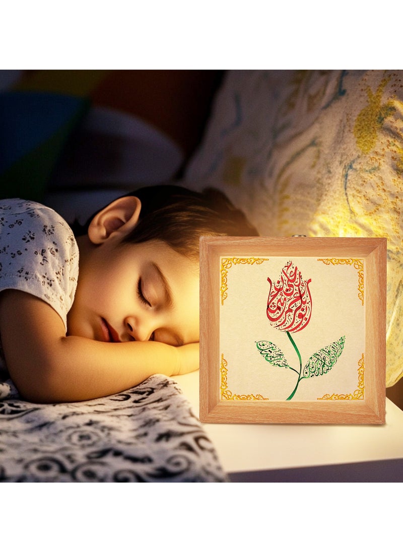 GALADUNE Wooden Night Light, Touch Control Table Lamp, Multi-Brightness with Continuous Dimming, Room, Holiday Party Decor, Replaceable Photo DIY Night Light Gift  - Image 5