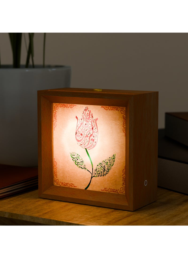GALADUNE Wooden Night Light, Touch Control Table Lamp, Multi-Brightness with Continuous Dimming, Room, Holiday Party Decor, Replaceable Photo DIY Night Light Gift  - Image 1