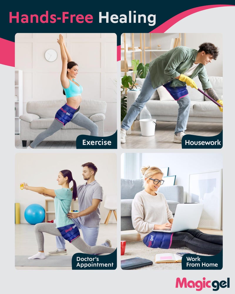 Magic Gel Hip Ice Pack Wrap After Surgery - Reusable Cold Brace - After Surgery Recovery Supplies for Men & Women - Ice Pack for Hip - Image 5