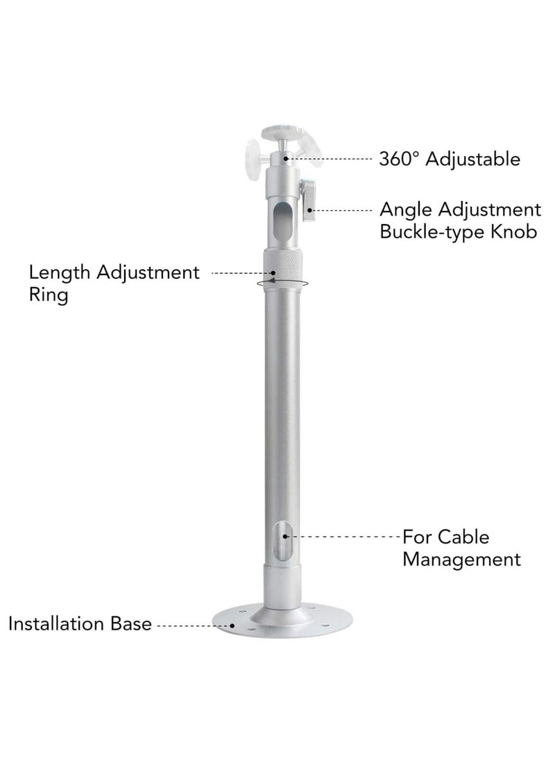TIGER Universal Extending Projector Ceiling Mount Hanger – 360° Rotatable Head, Extendable Length (13.8-23.6 Inches), Supports 11 lbs Load, Ideal Mounting Bracket for Projectors & Cameras - Image 2