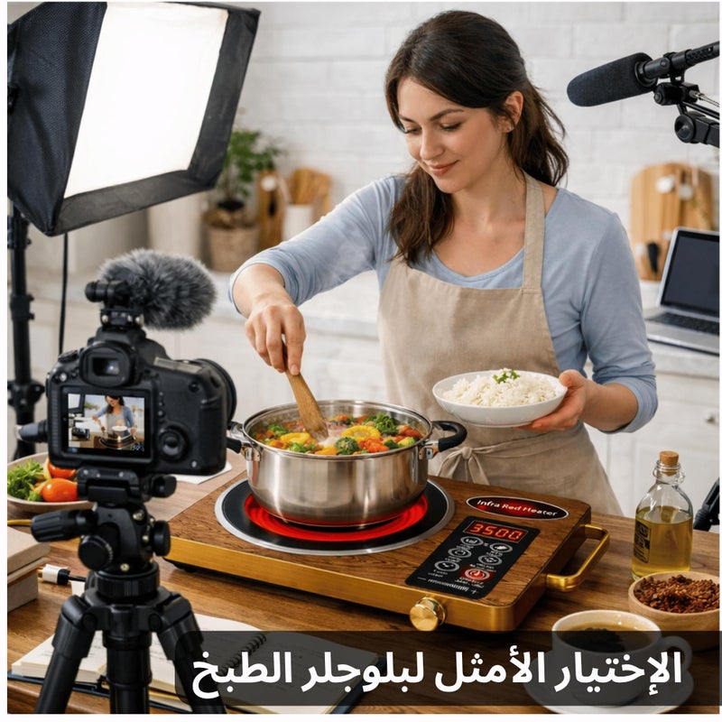 Infrared Ceramic Electric Stove, 3500W Digital Electric Cooking Heater, 4 Program Cooking Menu, Automatic Timing and Temperature, LED Display Flat Cooker, Works with All Kinds of Pots and Pyrex. - Image 2