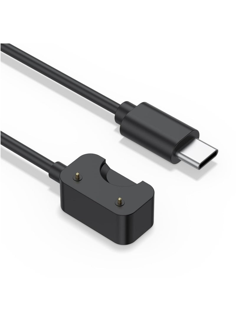 [عبوة 2] كابل شحن متوافق مع سامسونج جالكسي فيت 3، كابل شحن مغناطيسي بمدخل USB C بديل لساعة جالكسي فيت 3 SM-R390، سلك شحن بطول 100 سم/3.3 قدم (أسود) - Image 3