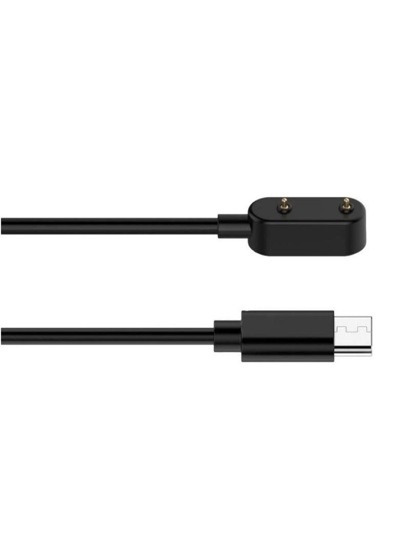 [عبوة 2] كابل شحن متوافق مع سامسونج جالكسي فيت 3، كابل شحن مغناطيسي بمدخل USB C بديل لساعة جالكسي فيت 3 SM-R390، سلك شحن بطول 100 سم/3.3 قدم (أسود) - Image 4