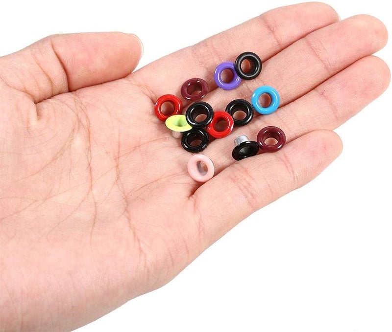 كلاراكو فتحات معدنية متعددة الألوان من كلاركو، 4 ألوان، 100 مجموعة، فتحات معدنية مستديرة مقاس 4 مم، مناسبة لبطاقات قصاصات الجلد، إكسسوار ملابس للجلد، الملابس، الأحذية، صناعة الحرف اليدوية (ملونة) - Image 2