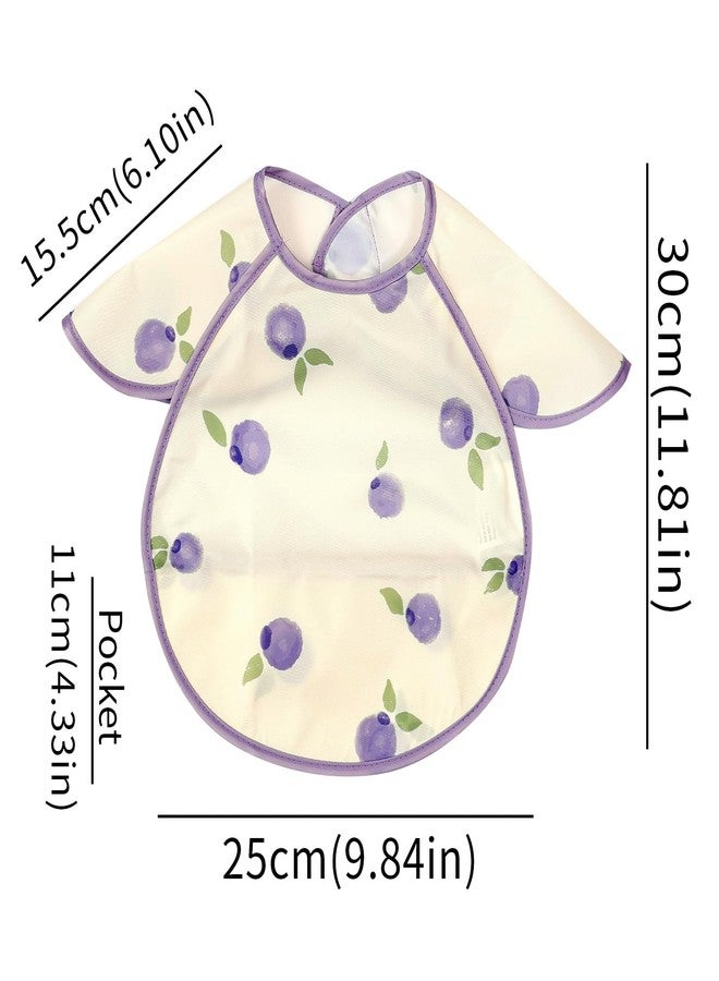 CoolaPeach Feeding Bibs for Baby,3 Pack-Waterproof & Easy Clean Baby Bibs for Eating,Toddlers & Infant,Reversible Pockets(Food) - Image 2