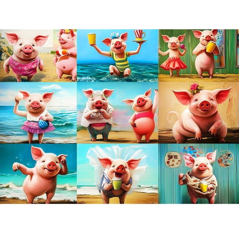 WSCXSC 300 Piece Puzzle for AdultsCute Pig Jigsaw Puzzle 300 Pieces Animals Lover Puzzles for Kids Adult Senior Premium Cardboard Puzzle for Relaxation Tabletop Family Activity Game Night Gifts - Image 3
