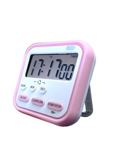 IAZO IAZO Digital Kitchen Timer Count Up Down Timer with Large LCD Screen Display Loud Alarm Magnetic Back Clock Stopwatch for Study Cooking Pack of 1 Pink  - Image 1