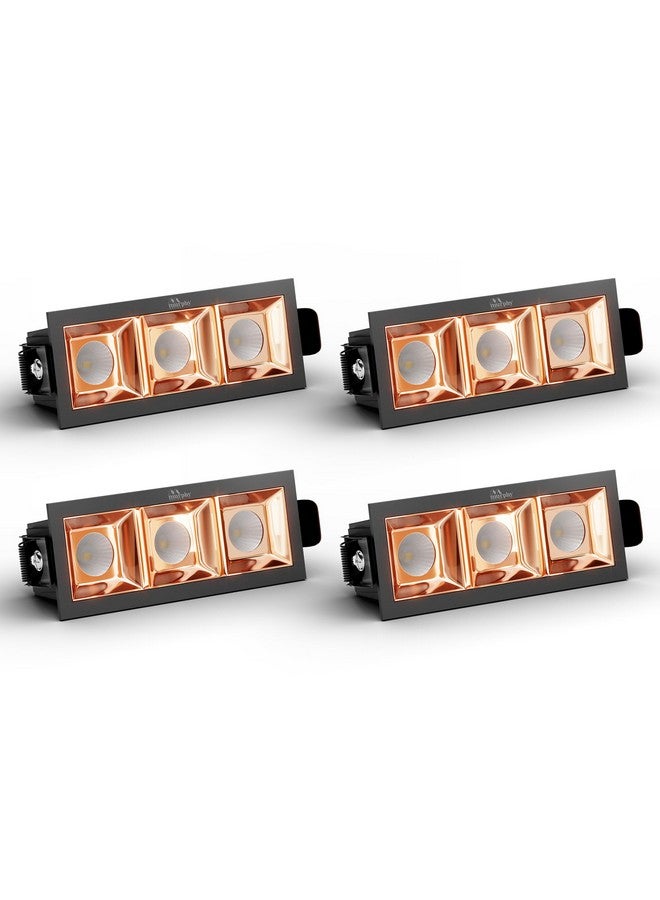Murphy 6W Rose Gold Finish Square Laser LED Ceiling COB Spot, Focus, Down Ceiling Light, Ceiling Pop Light (Warm White, Pack of 4), with 2 Years Warranty - Image 1