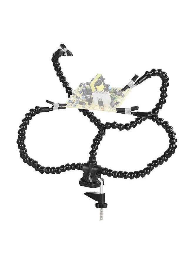 Generic - Helping Hands Soldering Third Hand PCB Tool with 3 Flexable Arms Rotatable Clips and Stable Desk Clamp Base - Image 1