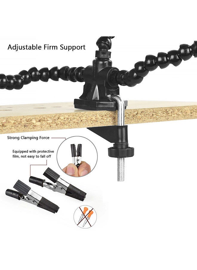 Generic - Helping Hands Soldering Third Hand PCB Tool with 3 Flexable Arms Rotatable Clips and Stable Desk Clamp Base - Image 1