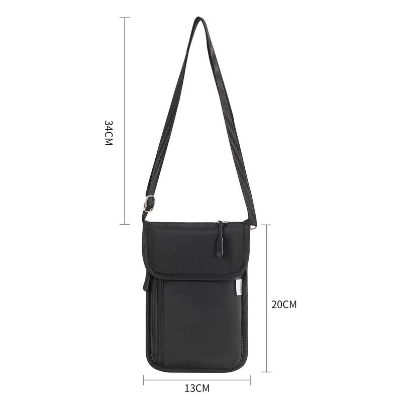 Multi-Layer Passport Bag with Shoulder Strap, Waterproof Travel Organizer - Image 5