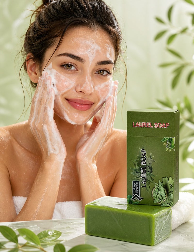 SILK SMOOTH Laurel Soap 100g – Natural Laurel Leaf Soap for Deep Cleansing, Acne Care & Skin Nourishment – Gentle Herbal Bar for Face & Body - Image 4