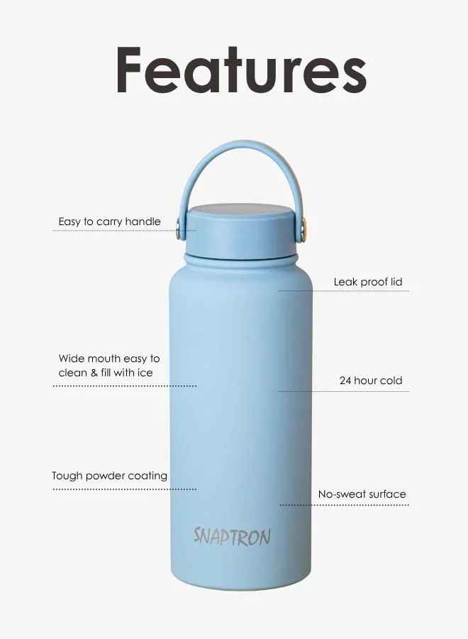 Casa Quesera  SNAPTRON® Wide mouth 1000ml Insulated Sports Water Bottle – Large Capacity, Portable, Leakproof with Anti-Slip Bottom  | Best Price UAE