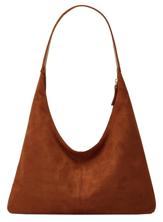 Jusavie Trendy Suede Crescent Shoulder Bag Women Tote Bag Satchels Crossbody Purse Top-handle Travel College Work Tote Handbag - Image 1