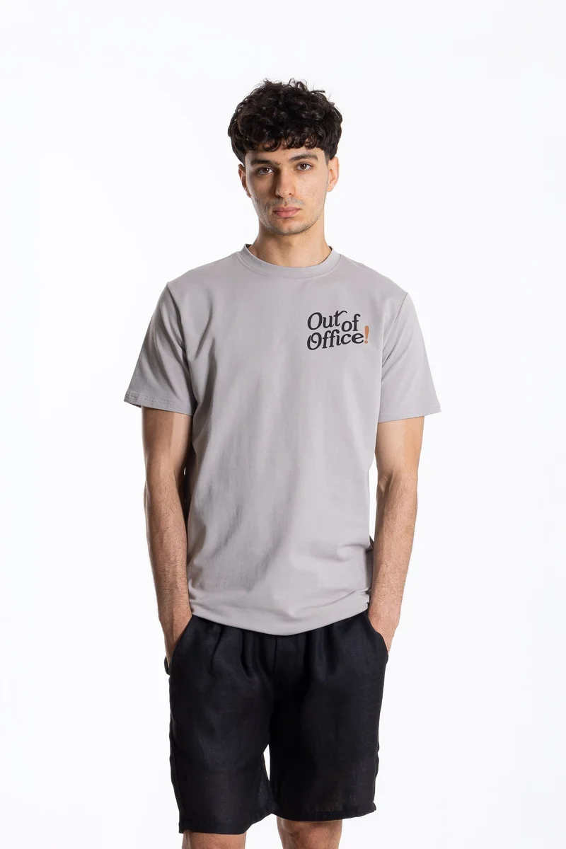 SHAPES SLOGAN PRINTED SLIM T-SHIRT