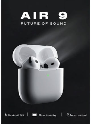 G-TAB AIR 9 TWS Earbuds, Bluetooth 5.3 Wireless Earbuds with 50H Standby Time, Quick Charge Type-C, Clear Calls Mic, Stereo Sound, Touch Control, Lightweight Comfortable Fit, Auto Pairing In-Ear Headphones - view 4