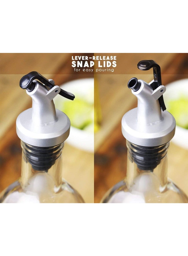 زوبا طقم موزع زيت وخل من قطعتين، زجاجات للمطبخ مضادة للتنقيط وزيت الطبخ والخل وصلصة الصويا مع اغطية - قطعتين - 500 مل - Image 2