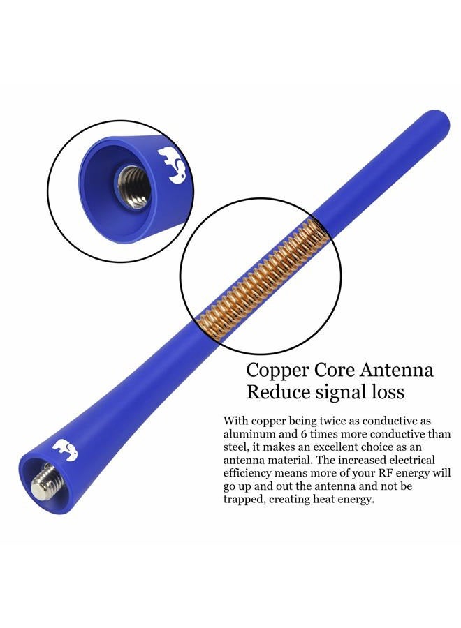 ONE250 7" inch Flexible Rubber Antenna for Mini Cooper All Models - Cooper S, Convertible, Countryman, Clubman, Coupe or Roadster - Designed for Optimized FM/AM Reception (Blue) - Image 3