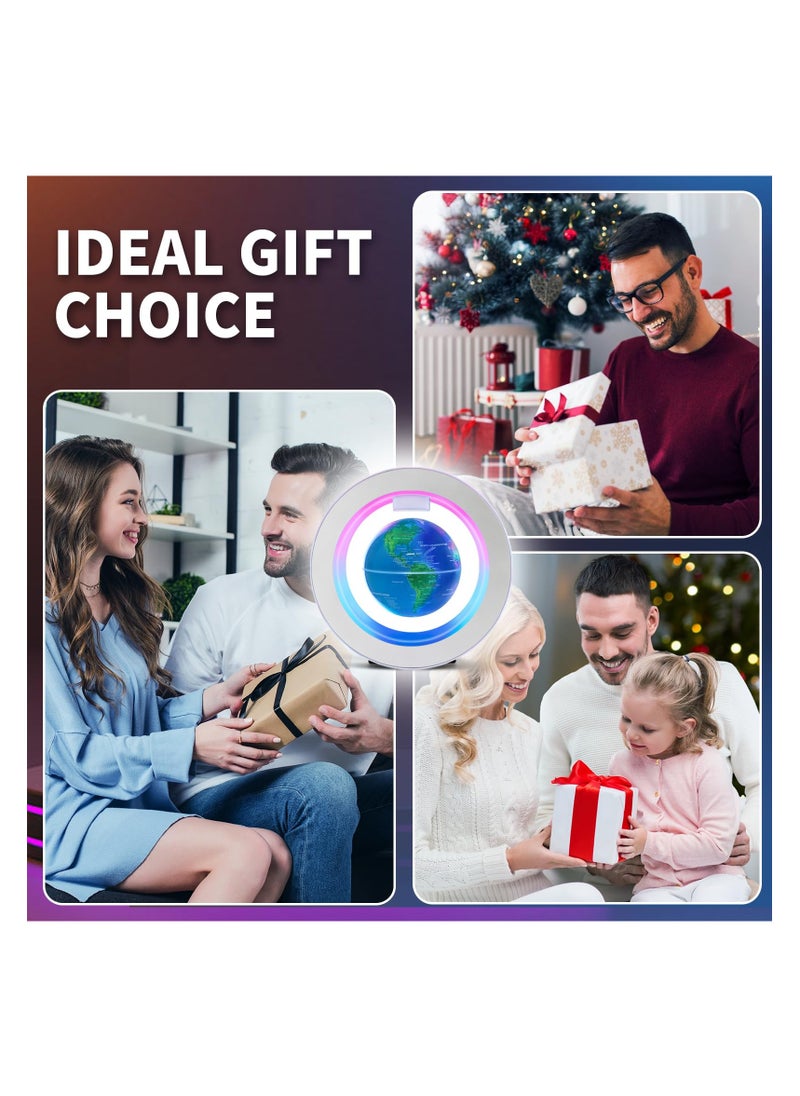 Floating Globe Magnetic Levitating Floating Globe Lamp, Multi-Color Changing Levitating Globe Magnetic Levitation Floating Globe World Map Educational Gifts, Cool Gadgets O Frame Floating Globe