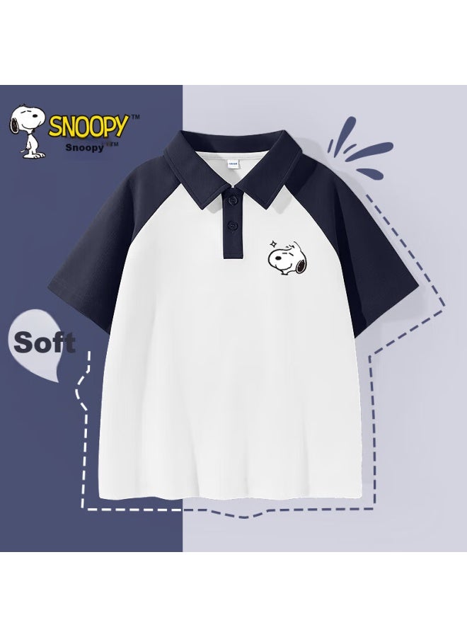 Snoopy Children's Short-sleeve T-shirt, Summer Boys' Sports Polo Shirt, Summer Girls' Stylish Casual Clothing