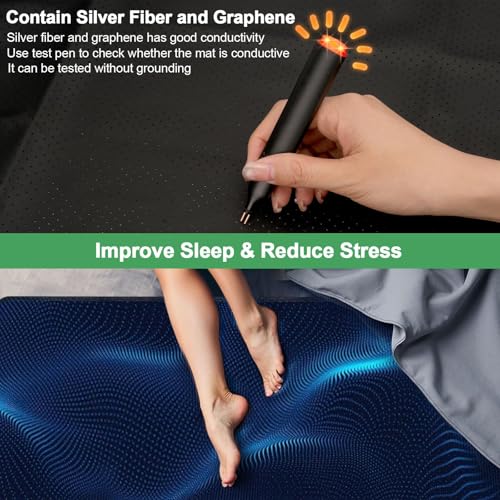 Knocoka Grounding Mat with Grounding Cord, Anti-Static Earthing Pad for Home & Bed Use, Non-Slip Soft Conductive Mat (Queen, 60"x27") - Image 3
