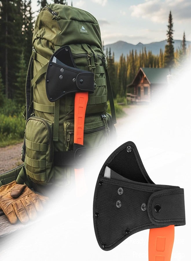 Linkidea Nylon Axe Sheath Cover for 4-Inch Axe Edge, Double Snap Hatchet Protector Case for Camping & Outdoor Survival Tools (Black) - Image 5
