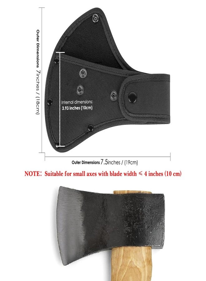 Linkidea Nylon Axe Sheath Cover for 4-Inch Axe Edge, Double Snap Hatchet Protector Case for Camping & Outdoor Survival Tools (Black) - Image 2