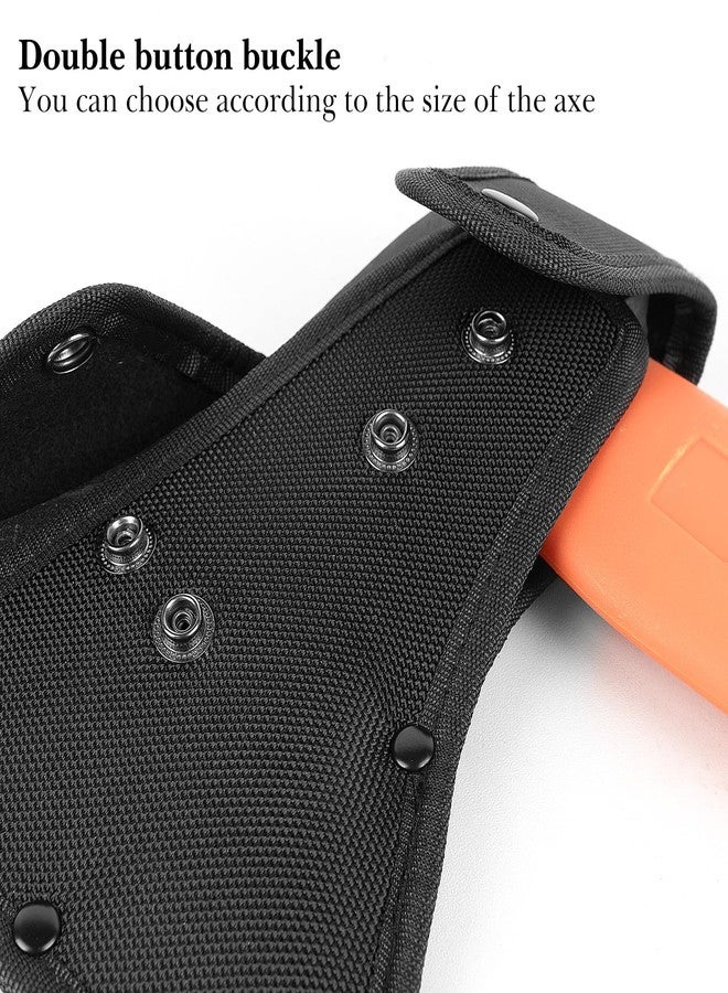 Linkidea Nylon Axe Sheath Cover for 4-Inch Axe Edge, Double Snap Hatchet Protector Case for Camping & Outdoor Survival Tools (Black) - Image 3