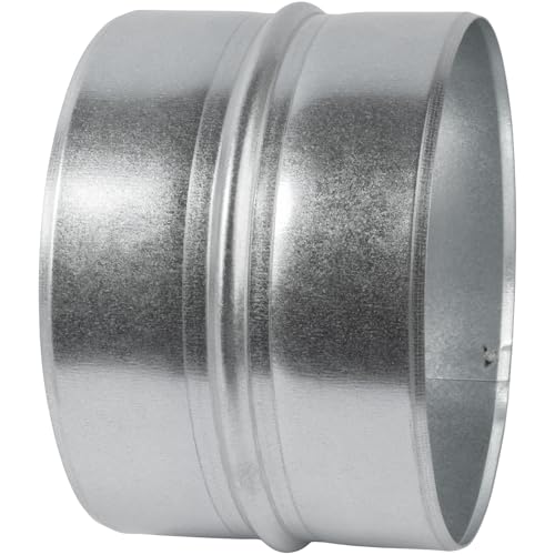 Vent Systems 6'' Inch Galvanized Steel Duct Connector - Round Ventilation Duct Extension - Metal Vent Coupler - Metal Hose Coupling - Galvanised Pipe Connector - Image 1