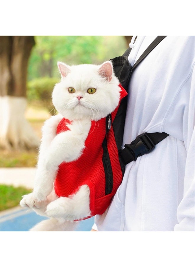 IMPORTED Extra Extra Small Pet Carrier Backpack for Newborn Animals up to 3 Months, 3-Piece Set (Red, Orange, Black), Adjustable Front Pack for Puppies, Kittens, and Small Pets - Image 2