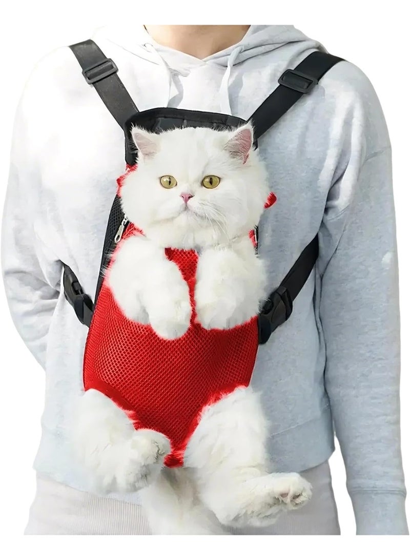 IMPORTED Extra Extra Small Pet Carrier Backpack for Newborn Animals up to 3 Months, 3-Piece Set (Red, Orange, Black), Adjustable Front Pack for Puppies, Kittens, and Small Pets - Image 3