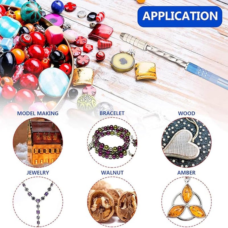 Mudder 46 Pieces Pin Vise Hand Drill Bits Set Include 1 Pin Vise Hand Drill 45 Mini Twist Drill Bit (0.3-3 mm) for DIY Wood Clay Resin Casting Molds Jewelry Pendant Making Supplies - Image 4