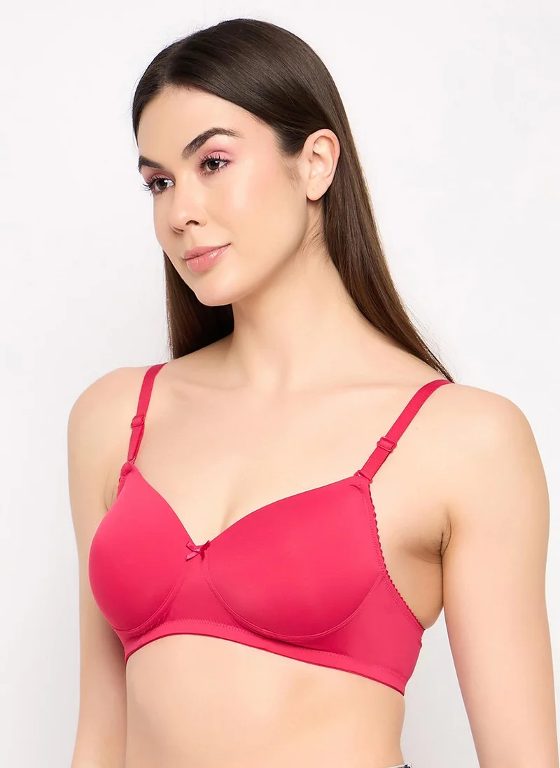 كلوفيا Clovia Padded Non-Wired Full Coverage Multiway T-shirt Bra in Fuschia Pink