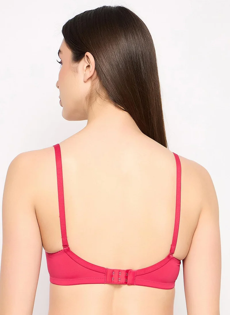 كلوفيا Clovia Padded Non-Wired Full Coverage Multiway T-shirt Bra in Fuschia Pink