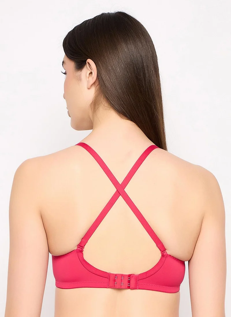 كلوفيا Clovia Padded Non-Wired Full Coverage Multiway T-shirt Bra in Fuschia Pink