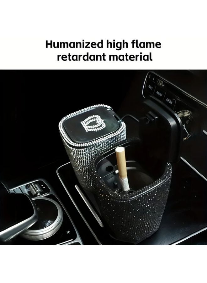 منفضة سجائر سيارة ماسية ملونة مع غطاء مقاومة للرياح والرائحة والحريق - Image 1