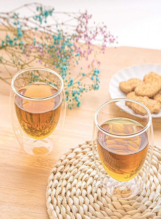 AKDC Best-Encounter 6 Pieces Double Wall Glasses Coffee Cup,Medium 250Ml - Image 3
