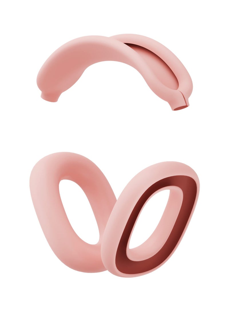 Generic - Compatible with Overhead Cover Earcup Cover for AirPods Max Soft Silicone Anti-Scratch Protective Full Cover Headband Skin Cover Ear Pad Case Cover Set for AirPods Max Accessories-Pink - Image 1