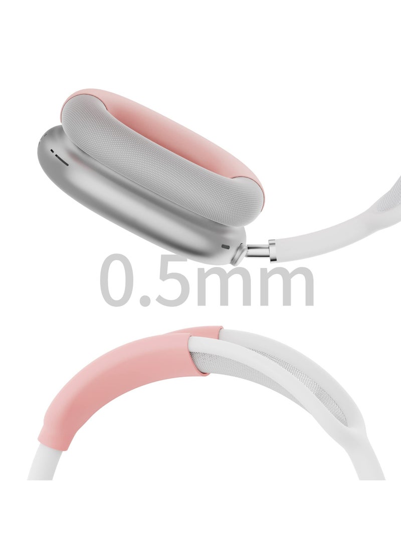 Generic - Compatible with Overhead Cover Earcup Cover for AirPods Max Soft Silicone Anti-Scratch Protective Full Cover Headband Skin Cover Ear Pad Case Cover Set for AirPods Max Accessories-Pink - Image 1