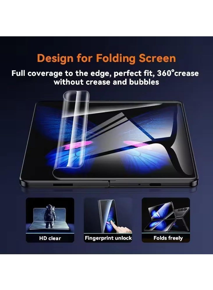 DUSALA 3 In 1 Screen Protector for Galaxy Z FOLD 6 Screen Protector film, Soft HD Clear Anti-Scratch Bubble-Free Full Coverage Screen front & back Protector Film for Galaxy Z FOLD 6 - Image 4