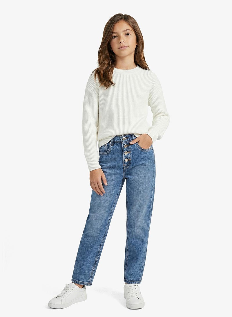 GUESS Youth Mom Rigid Denim Pants - Image 2