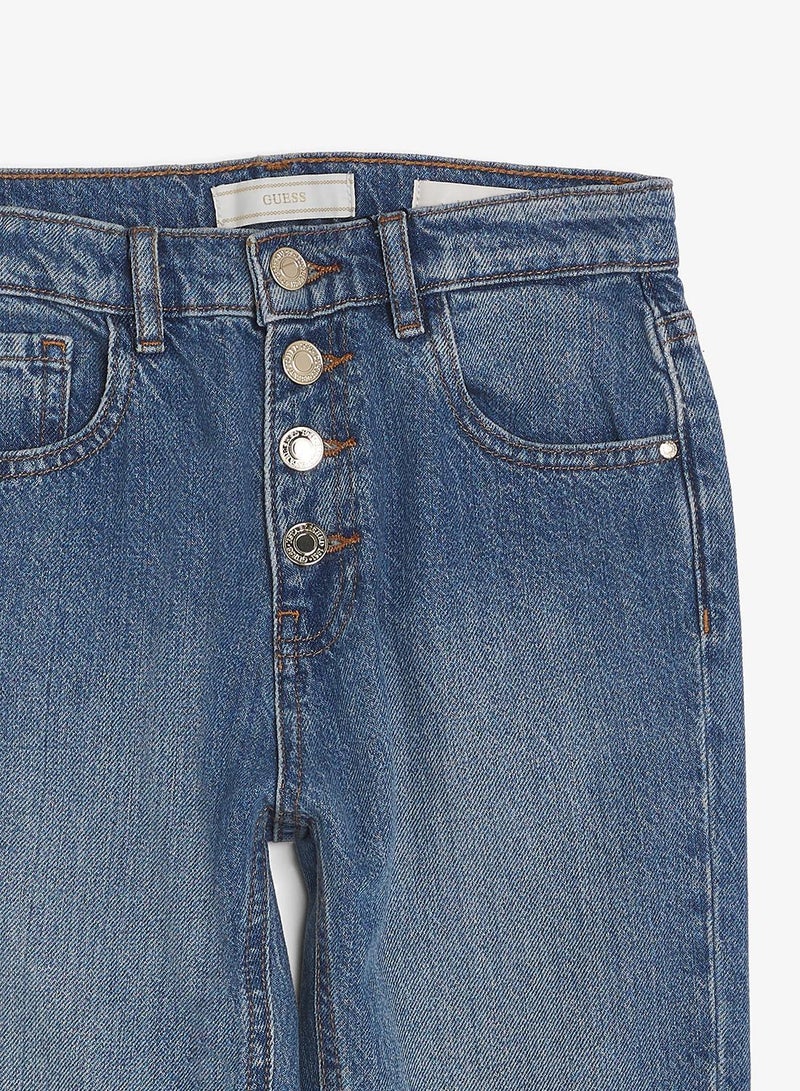 GUESS Youth Mom Rigid Denim Pants - Image 5