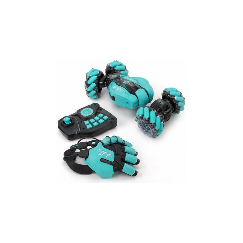 FZ Race Command | RC Stunt Car Toy with Gesture Control Glove and Remote Controller, Teal - Image 1