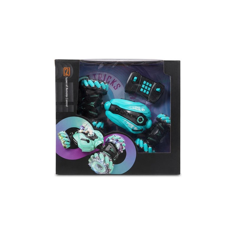 FZ Race Command | RC Stunt Car Toy with Gesture Control Glove and Remote Controller, Teal - Image 2
