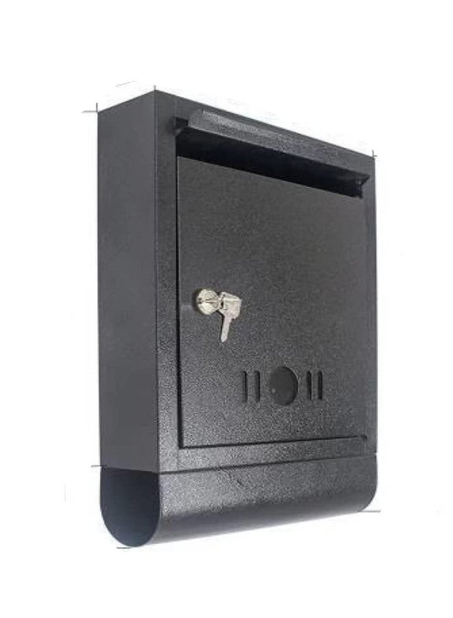 SPYLOCK High Grede Metal Mail Box Letter Box for Home Gate Wall Mount with Magazine Letter Box News Paper Holder Mail Box Out Door Decor Black - Image 1