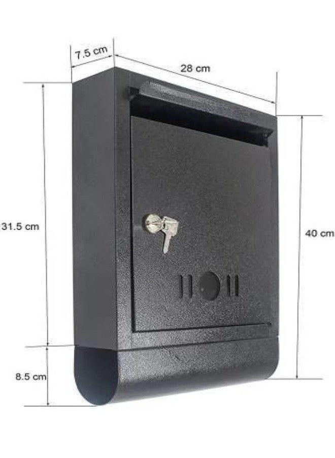 SPYLOCK High Grede Metal Mail Box Letter Box for Home Gate Wall Mount with Magazine Letter Box News Paper Holder Mail Box Out Door Decor Black - Image 3