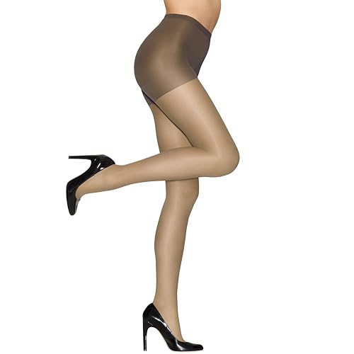 Hanes Alive Control Top Reinforced Toe Sheer Pantyhose for Ultimate Comfort and Support, Town Taupe, Size E (Pack of 1) - Image 1